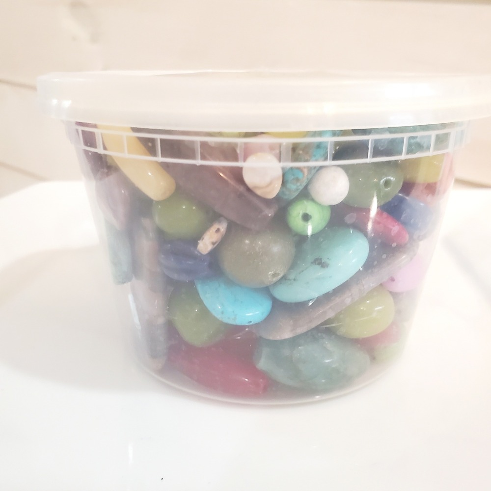 Mixed Gemstone Bead Soup Lot DIY Semiprecious Stone Agate Turquoise Glass 28oz - Picture 8 of 10